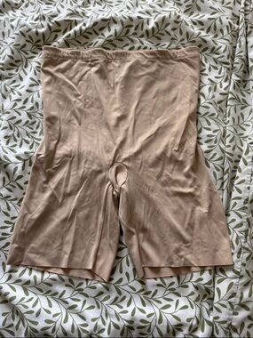 Assets By Spanx Beige High-Waist Long-Leg Shaping Shorts